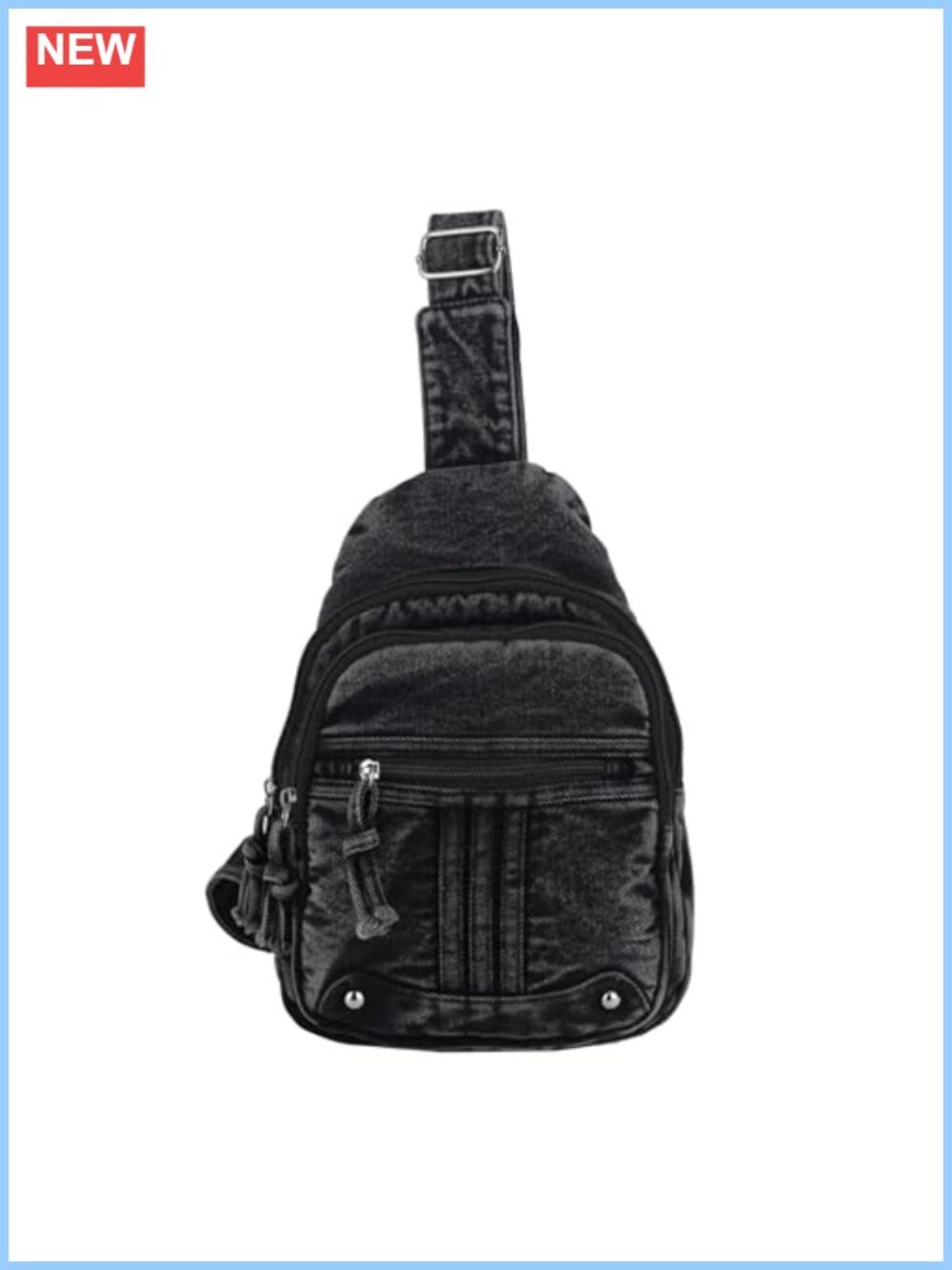 Washed Denim Y2K Sling Crossbody Bag Women Chest Purse Anti-Theft